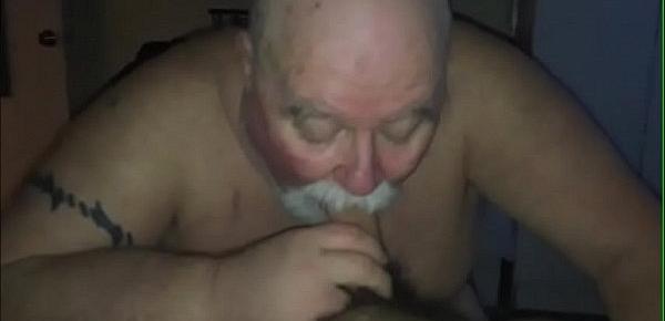  Part 2 Chubby Silverdaddy Bear Sucks Uncut Cock and Licks Ass Deep